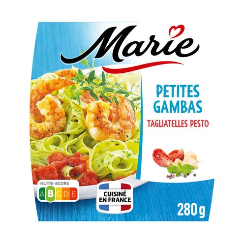Marie Petites Gambas compotée de tomates tagliatelles au pesto 280g