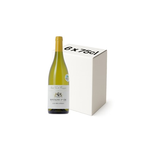"Les Millières" La Burgondie Bourgogne Montagny 1er cru A.O.P. Blanc Carton 6x75cl