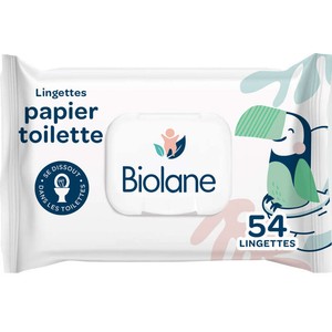 Biolane Lingettes papier toilette x54