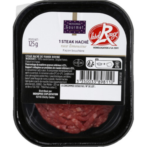 Monoprix Gourmet Steak Haché 12%Mg 125G