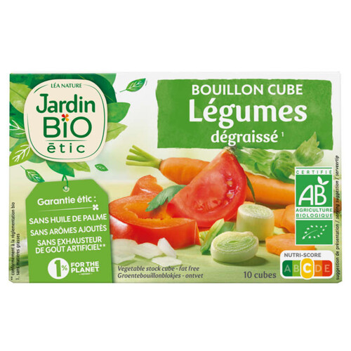 Jardin Bio Bouillon Cube Légumes, dégraissé x10 cubes 90g