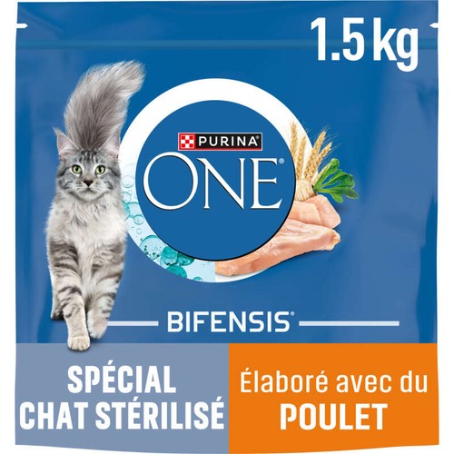 Purina One Croquettes Chat Stérilisé Au Poulet Et Blé 1,5kg