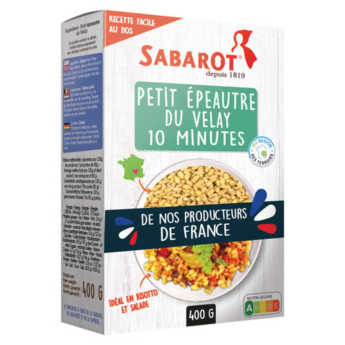 Sabarot Petit Epeautre du Velay Cuisson 10Min 400g