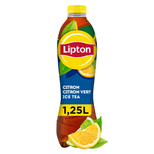 Lipton - Ice Tea - Boisson au thé saveur citron citron vert - La bouteille de 1,25L