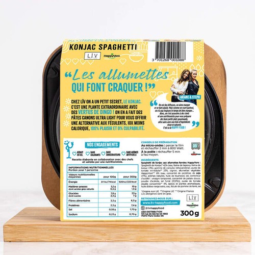 Liv Konjac Spaghetti Happy Tomates Allumettes Fumées 300g