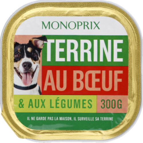 Monoprix Terrine De Boeuf & Aux Légumes Pour Chien 300G
