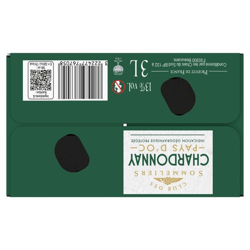 Club des Sommeliers Chardonnay Pays d'OC Igp 3L