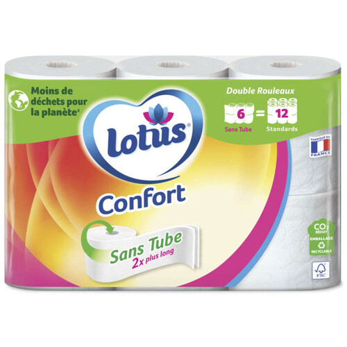 Lotus Papier Toilette Confort Sans Tube x6 rouleaux