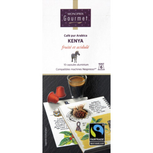 Monoprix Gourmet Café Arabica Kenya X10 Capsules 50G