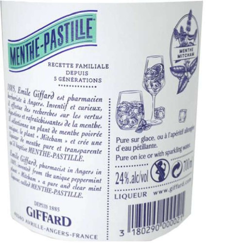 Giffard Liqueur Menthe Pastille 24% 70cl 