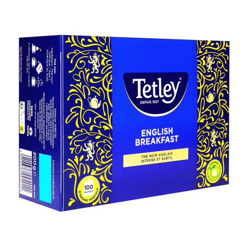 Tetley Thé English Breakfast 100 Sachets 200G