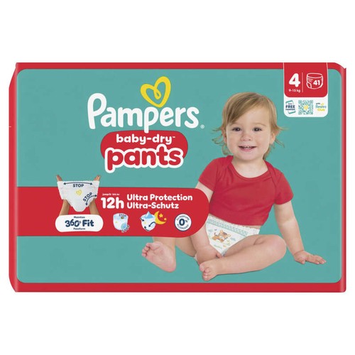 Pampers Baby-Dry Pants Taille 4, 9kg-15kg, 41 Couches Culottes