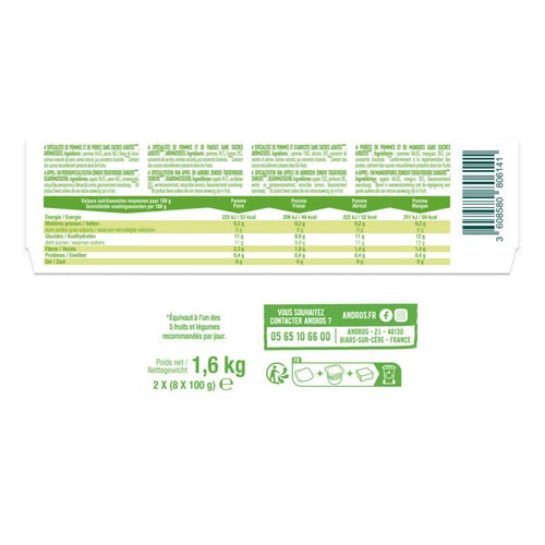 Andros Compote aux fruits 16x100g