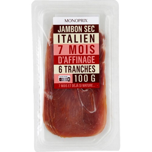 Monoprix Jambon Sec Italien en tranches x 6 -100g