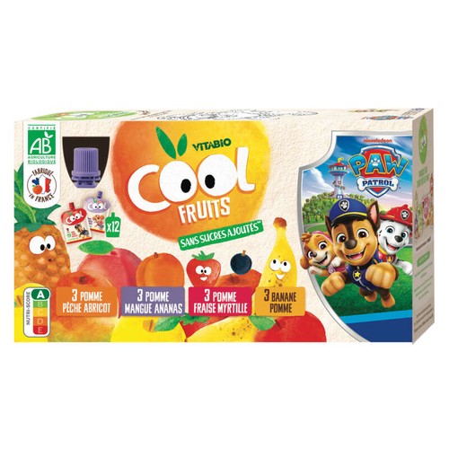 Vitabio Cool Fruits Panaché 4 recettes Bio 12*90g