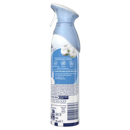 Febreze Désodorisant Aerosol Brume d'Air Pureté de Coton 185ml