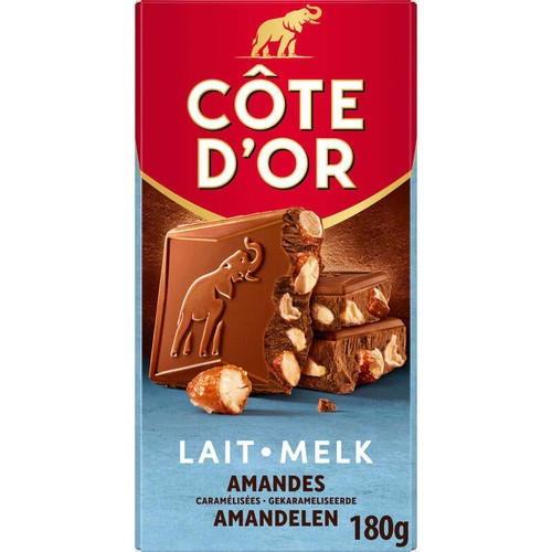 Côte D'Or Tablette Chocolat Lait Pointe De Sel Et Amandes 180g