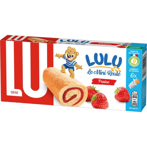 Lu Lulu Le Mini Roulé Gâteaux fourrés à la Fraise 150g