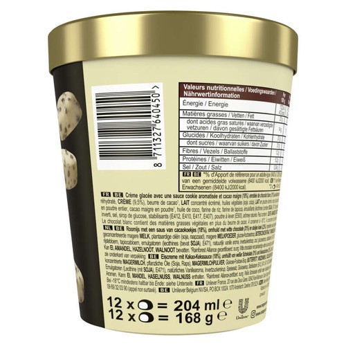 Magnum Glace Bonbon Chocolat Blanc & Cookies x12 168g