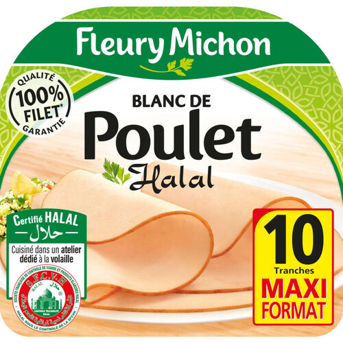 Fleury Michon Blanc De Poulet Halal Tranches Fines X10
