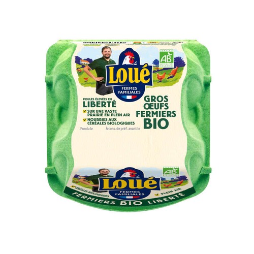 Loué Gros Œufs Fermiers Bio x4