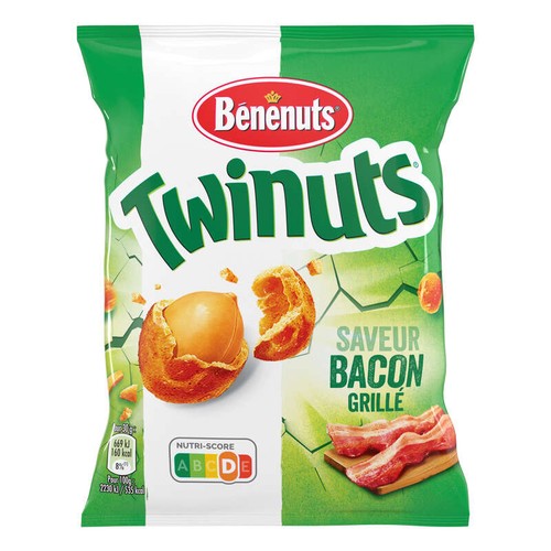 Bénénuts Twinuts Cacahuètes Enrobées Saveur Bacon 150g