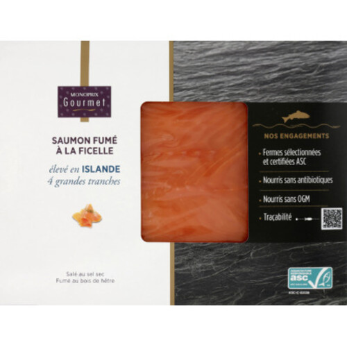 Monoprix Gourmet Saumon ficel Island 4 tranches 160g