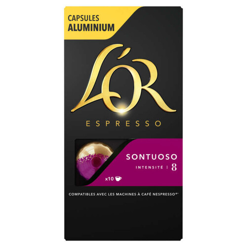 L'Or Espresso Café Sontuoso intensité 8 x10 capsules 52g