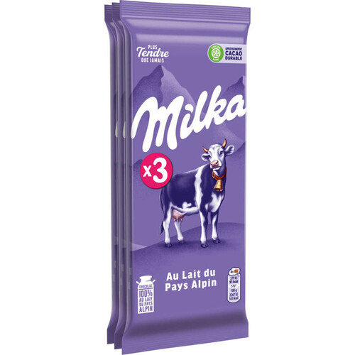 Milka Tablette Chocolat au Lait du Pays Alpin 3x100 g