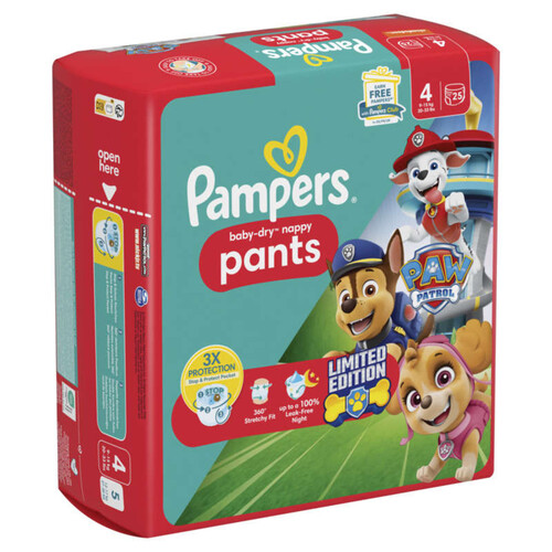 Pampers Couches-Culottes Baby-Dry Pants Taille 4 9kg-15kg x25