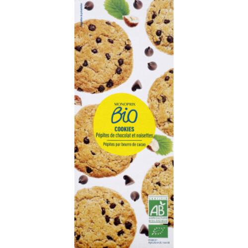 Monoprix Bio Cookies aux pépites de chocolat et noisettes 175g