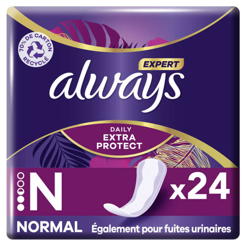 Always Expert Normal Protège-slips Retiennent Les Odeurs x 24 Unités