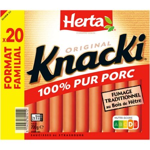 Herta Knacki Saucisses 100% pur porc x20