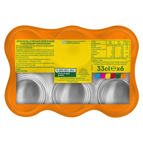 Lipton Ice Tea Pêche 6x33cl