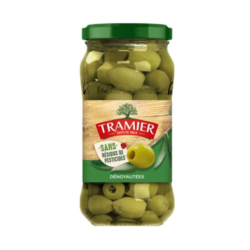 Tramier Olives Vertes Dénoyautées Sans Résidus de Pesticides 160g