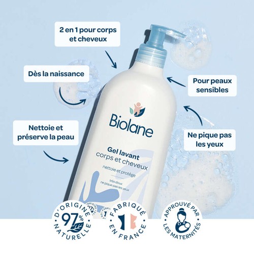 Biolane gel lavant corps et cheveux 350ml