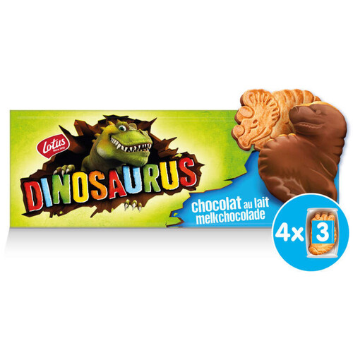 Lotus Dinosaurus Bicuits nappés au chocolat au lait 225g