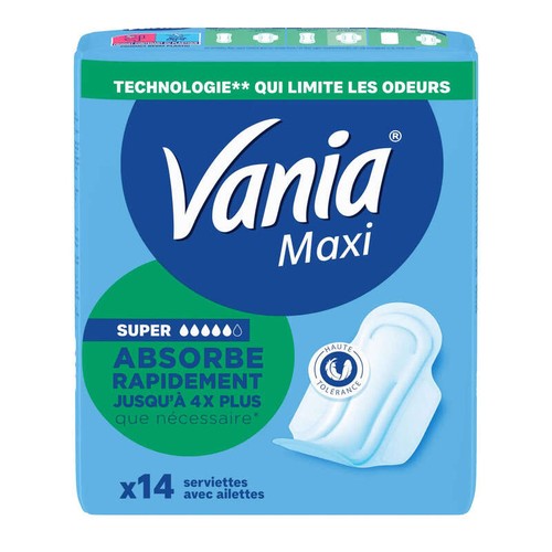 Vania Serviettes Hygiéniques Maxi Confort Super Plus x14