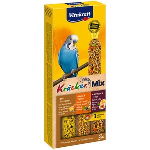 Kräcker Trio-Mix Miel Sésame/Abricot Figue/Œuf Graines de Graminées Perruches P/3