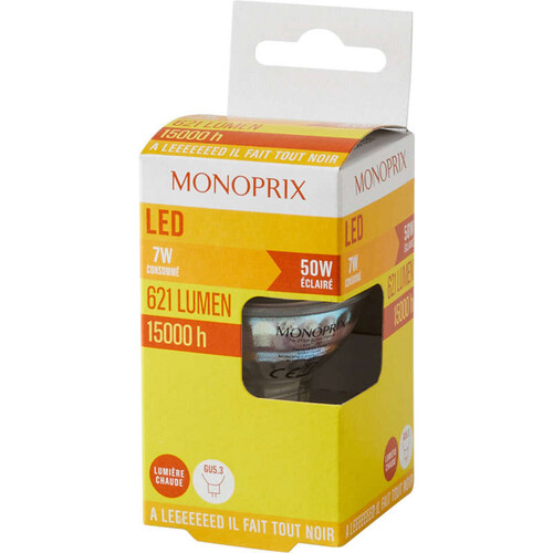 Monoprix Led Classique 50W GU5.3 Lumière Chaude