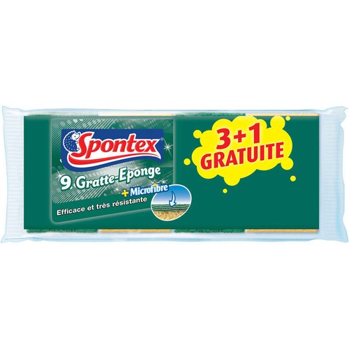 Spontex Gratte Éponge microfibre 3 + 1 Gratuite