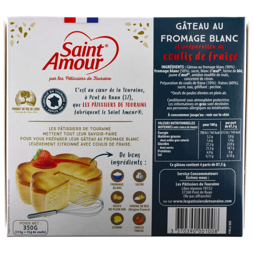 Saint Amour Gâteau au fromage blanc citron 350g