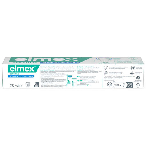 Elmex Dentifrice Sensitive Blancheur 0% colorants 75ml