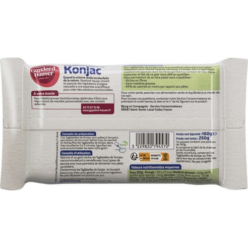 Gayelord Hauser Façon Tagliatelles De Konjac, Nature À Cuisiner 160g