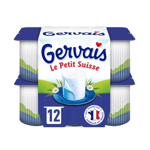 Gervais Petits Suisses Nature 9.5% de Mg 12x60g