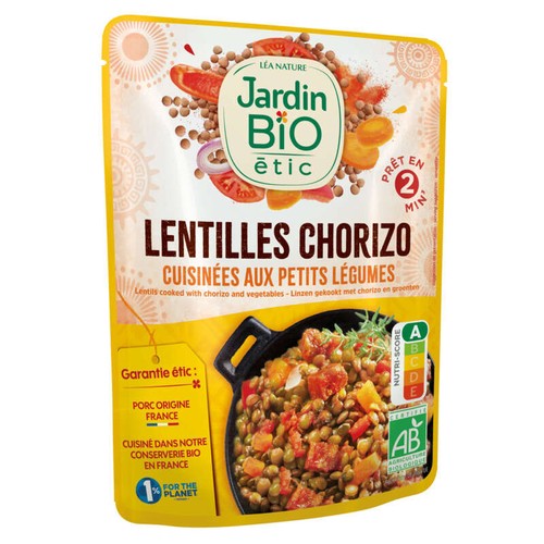 Jardin Bio Lentilles Cuisinées au Chorizo 250g