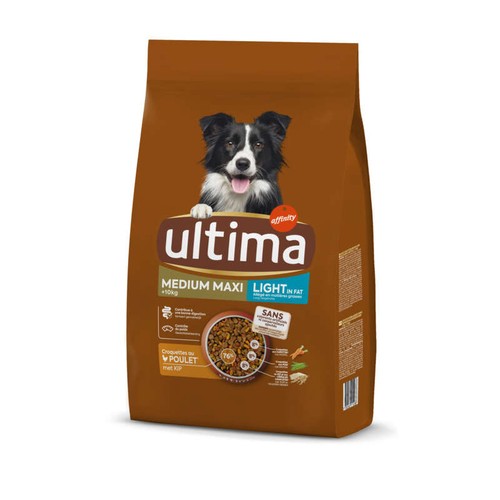 Ultima croquettes au poulet chien medium maxi light 2kg