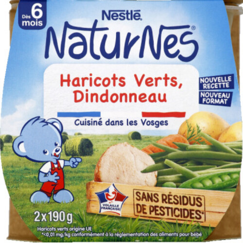 Natures Haricots vert dindonneaux 2x190g