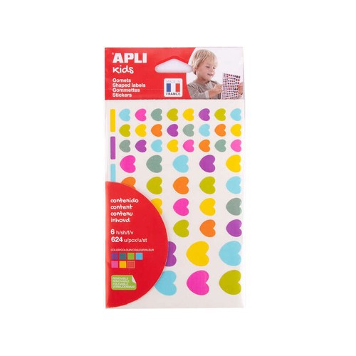 Apli Gommettes Cœurs pastels  x624