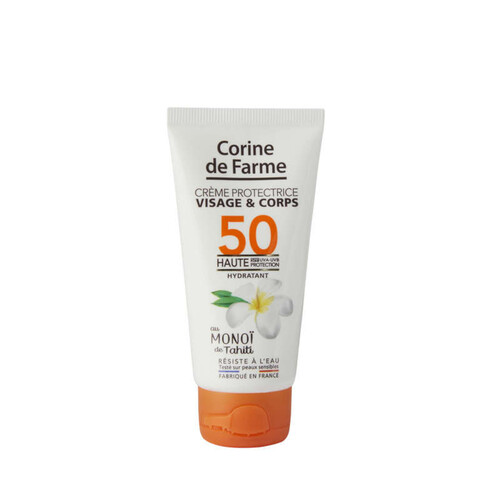 Corinne de Farme Crème Protectrice Visage & Corps SPF 50 au Monoï de Tahiti 50ml